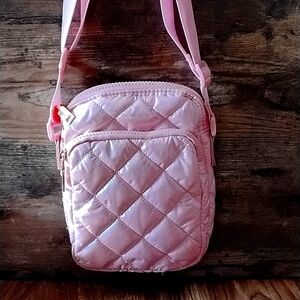 Metallic Pink Mesh Shoulder Bag